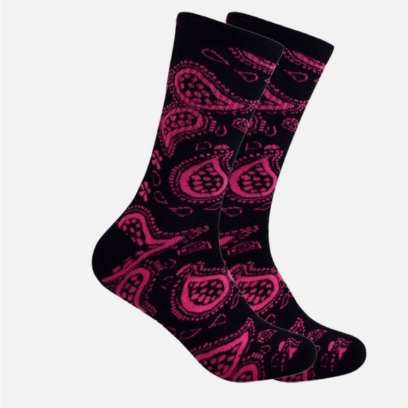 Various Color Bandana Unisex Crew Socks Fits Men Shoe Size 6-12 - Picture 2 of 5